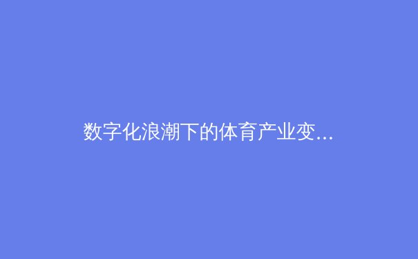 数字化浪潮下的体育产业变革：从场馆智慧化到粉丝经济新生态
